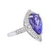 Image 2 : 18KT White Gold 8.23 ctw Tanzanite and Diamond Ring