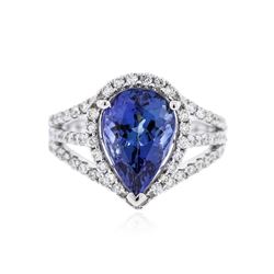 18KT White Gold 4.42 ctw Tanzanite and Diamond Ring