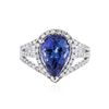 Image 1 : 18KT White Gold 4.42 ctw Tanzanite and Diamond Ring