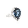Image 2 : 14KT White Gold 15.46 ctw Topaz and Diamond Ring