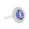 Image 2 : 18KT White Gold 3.25 ctw Tanzanite and Diamond Ring