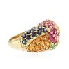 Image 2 : 10KT Yellow Gold 3.86 ctw Multi Gemstone Ring
