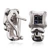 Image 2 : 14KT White Gold Sapphire and Diamond Earrings