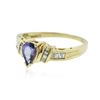Image 2 : 14KT Yellow Gold 0.62 ctw Tanzanite and Diamond Ring