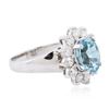 Image 2 : 14KT White Gold 3.19 ctw Topaz and Diamond Ring