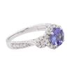 Image 2 : 14KT White Gold 1.51 ctw Tanzanite and Diamond Ring