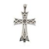 Image 2 : 14KT White Gold 0.57 ctw Diamond Cross Pendant