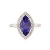 Image 1 : 14KT White Gold 2.66 ctw Tanzanite and Diamond Ring