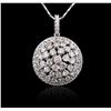 Image 2 : 14KT White Gold 2.84 ctw Diamond Pendant With Chain