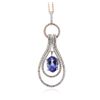 Image 2 : 14KT Two-Tone Gold 2.65 ctw Tanzanite and Diamond Pendant With Chain