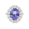 Image 1 : 14KT White Gold 4.34 ctw Tanzanite and Diamond Ring