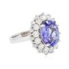 Image 2 : 14KT White Gold 4.34 ctw Tanzanite and Diamond Ring