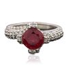 Image 2 : 14KT White Gold 1.63 ctw Ruby and Diamond Ring