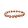 Image 2 : 14KT White Gold 16.91 ctw Coral and Diamond Bracelet