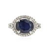 Image 1 : 14KT White Gold 4.65 ctw Sapphire and Diamond Ring