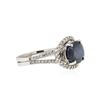Image 2 : 14KT White Gold 4.65 ctw Sapphire and Diamond Ring