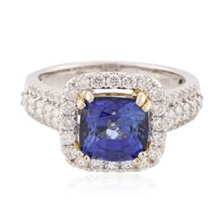 14KT Two-Tone Gold 3.47 ctw Tanzanite and Diamond Ring