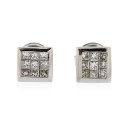 14KT White Gold 0.64 ctw Diamond Stud Earrings