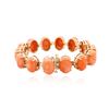 Image 2 : 14KT Rose Gold 24.36 ctw Coral and Diamond Bracelet