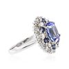 Image 2 : 14KT White Gold 3.90 ctw Tanzanite, Sapphire and Diamond Ring