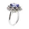Image 3 : 14KT White Gold 3.90 ctw Tanzanite, Sapphire and Diamond Ring