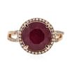 Image 1 : 14KT Rose Gold 6.13 ctw Ruby and Diamond Ring