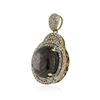 Image 2 : SILVER 33.48 ctw Star Ruby and White Sapphire Pendant