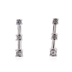 10KT White Gold 0.10 ctw Diamond Earrings