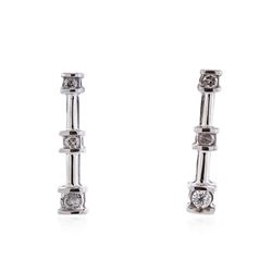 10KT White Gold 0.10 ctw Diamond Earrings