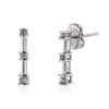 Image 2 : 10KT White Gold 0.10 ctw Diamond Earrings