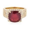 Image 1 : 14KT Yellow Gold 5.16 ctw Ruby and Diamond Ring