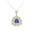 Image 2 : 14KT White Gold 3.62 ctw Tanzanite and Diamond Pendant with Chain