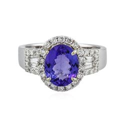 14KT White Gold 2.42 ctw Tanzanite and Diamond Ring