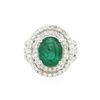 Image 1 : 14KT White Gold 3.58 ctw Emerald and Diamond Ring