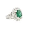 Image 2 : 14KT White Gold 3.58 ctw Emerald and Diamond Ring