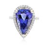 Image 1 : 14KT Two-Tone Gold 9.41 ctw GIA Certified Tanzanite and Diamond Ring