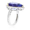 Image 3 : 14KT Two-Tone Gold 9.41 ctw GIA Certified Tanzanite and Diamond Ring