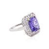 Image 2 : 14KT White Gold 5.13 ctw Tanzanite and Diamond Ring