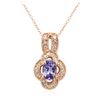 Image 2 : 14KT Rose Gold 0.68 ctw Sapphire and Diamond Pendant With Chain