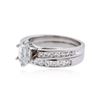 Image 2 : 14KT White Gold 1.52 ctw Diamond Wedding Ring Set