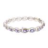 Image 2 : 14KT Two-Tone Gold 9.00 ctw Tanzanite and Diamond Bracelet