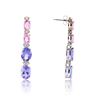 Image 2 : 14KT White Gold 7.60 ctw Tanzanite, Sapphire and Diamond Earrings