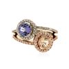 Image 1 : 14KT Two-Tone Gold 1.04 ctw Tanzanite, Morganite and Diamond Ring