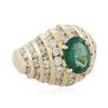 Image 2 : 14KT Yellow Gold 2.03 ctw Emerald and Diamond Ring