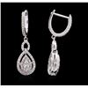 Image 2 : 14KT White Gold 0.75 ctw Diamond Earrings