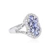 Image 2 : SILVER 1.49 ctw Tanzanite and White Sapphire Ring
