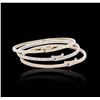 Image 2 : 14KT Three-Tone Gold 2.64 ctw Diamond Bangle Bracelets
