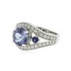 Image 2 : 14KT White Gold 2.58 ctw Tanzanite, Sapphire and Diamond Ring