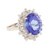 Image 2 : 14KT White Gold 11.08 ctw GIA Certified Tanzanite and Diamond Ring