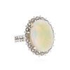 Image 2 : 14KT White Gold 6.44 ctw Opal and Diamond Ring